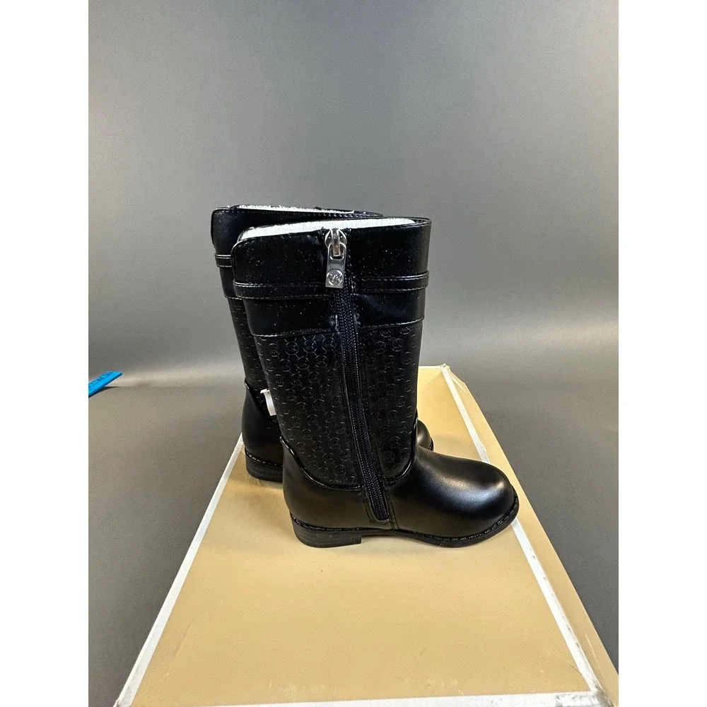 Michael Kors Emma Rachel Black Monogram Kids Tall Boots Size 7 Toddler MP103221A